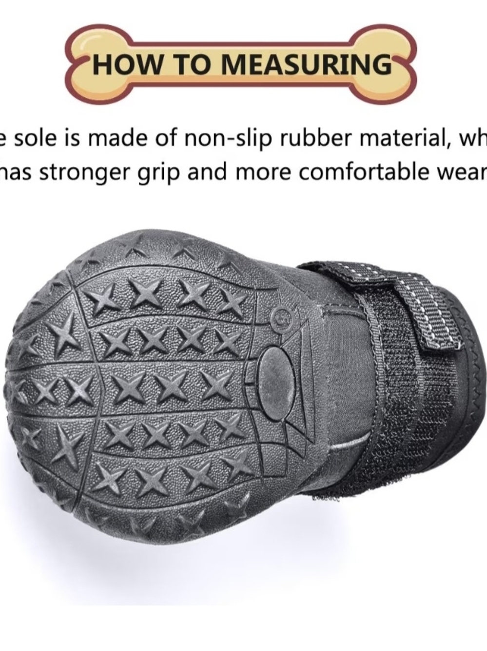 Size 3 Black Dog Boots with Paw Accent - Durable Waterproof Pet Shoe - Picture 3 of 8